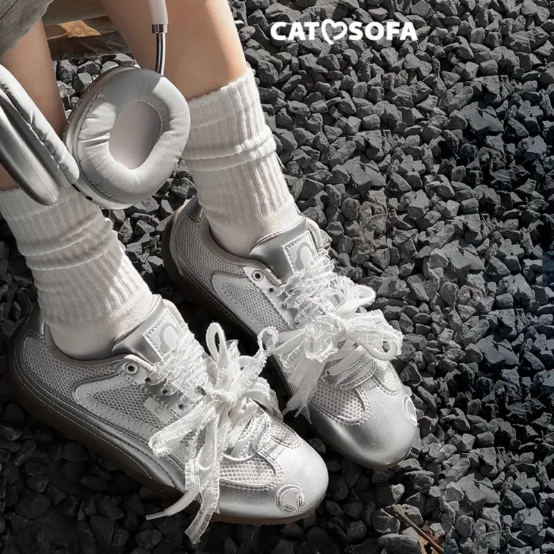 Кросівки "CAT & SOFA EMOJI-LAB  SILVER"