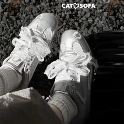 Кросівки "CAT & SOFA EMOJI-LAB  SILVER"