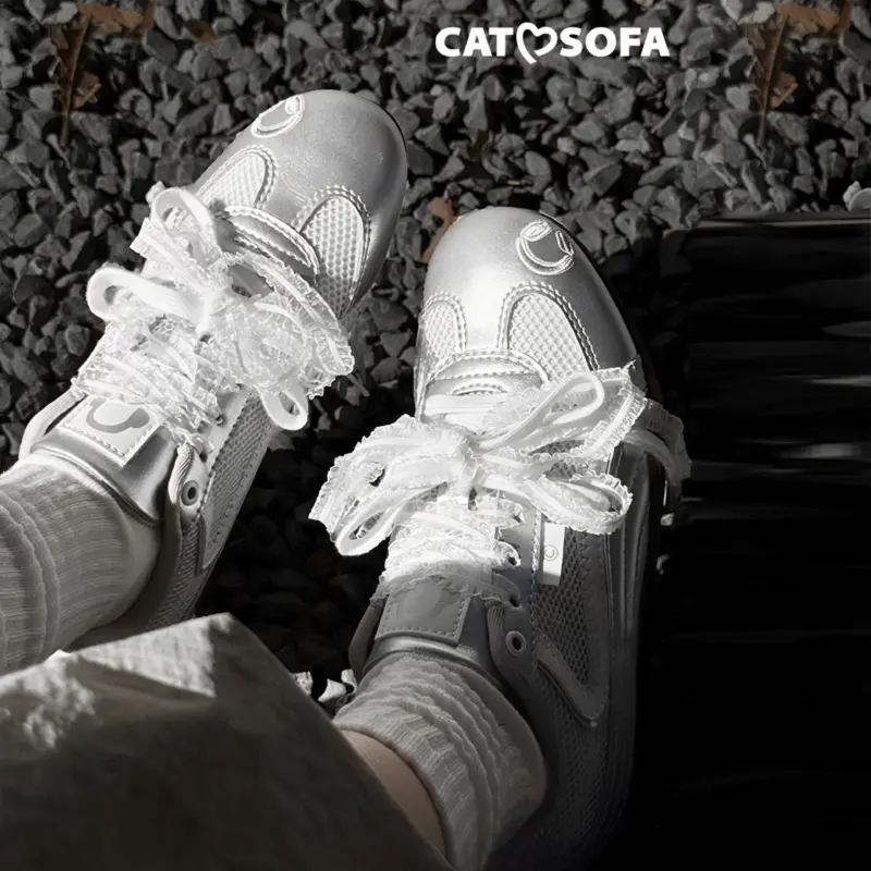 Кросівки "CAT & SOFA EMOJI-LAB  SILVER"