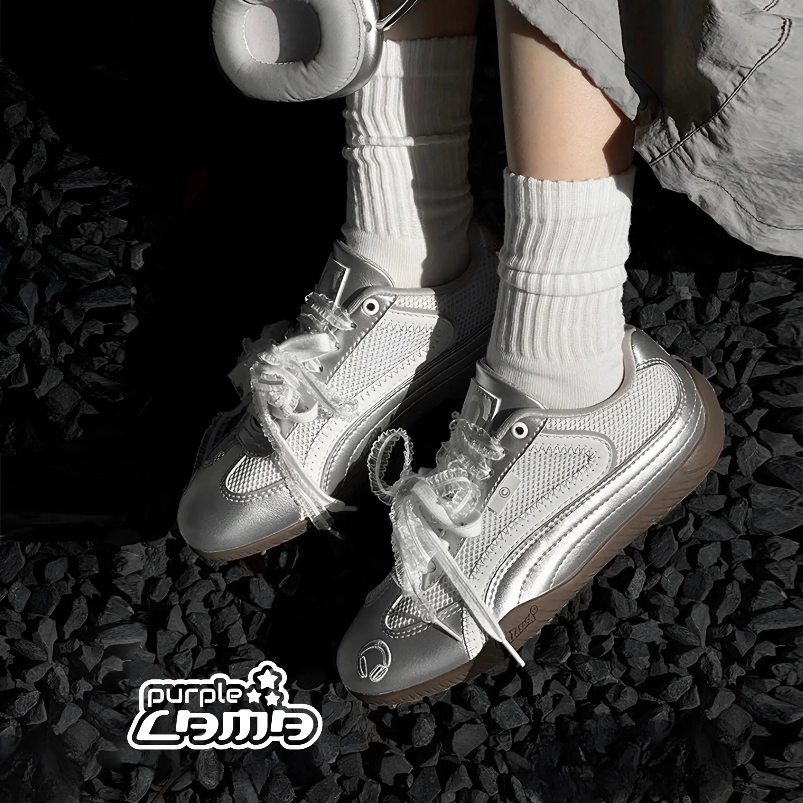 Кросівки "CAT & SOFA EMOJI-LAB  SILVER"