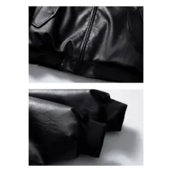 Куртка-бомбер з екошкіри "Black Glide"